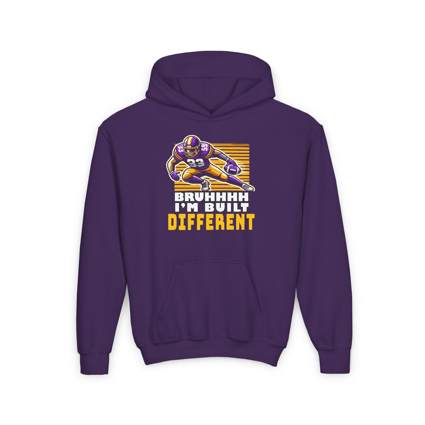 Football - Youth Sweatshirt - 'Bruh I'm Built Different'
