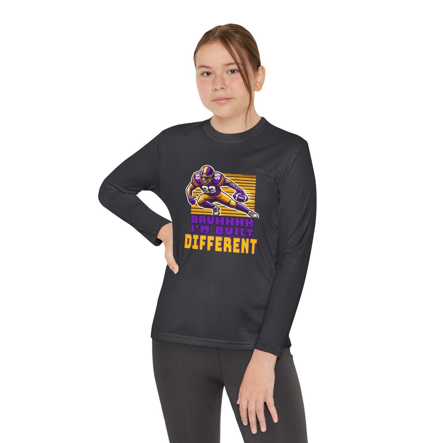 Football - Youth Long Sleeve - 'Bruhhhh I'm Built Different'