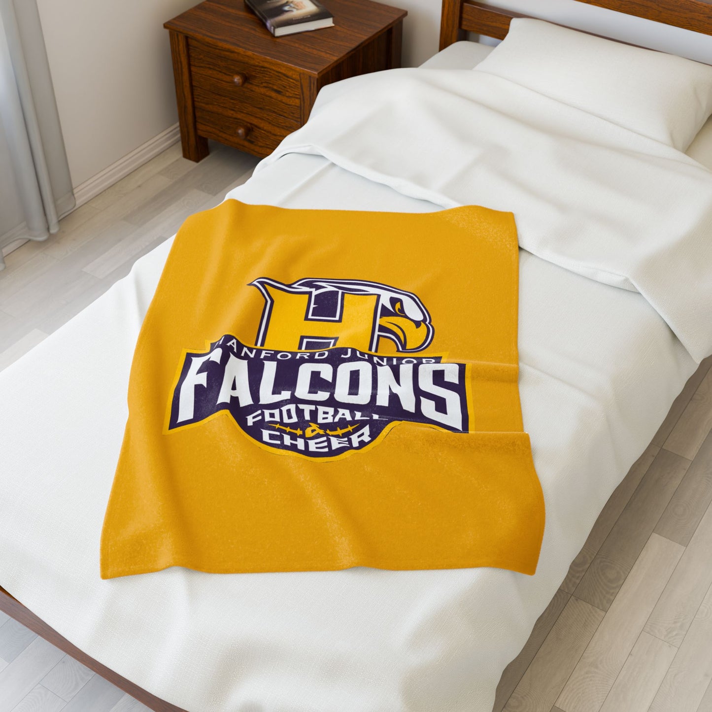 Hanford Junior Falcons Plush Blanket - Gold