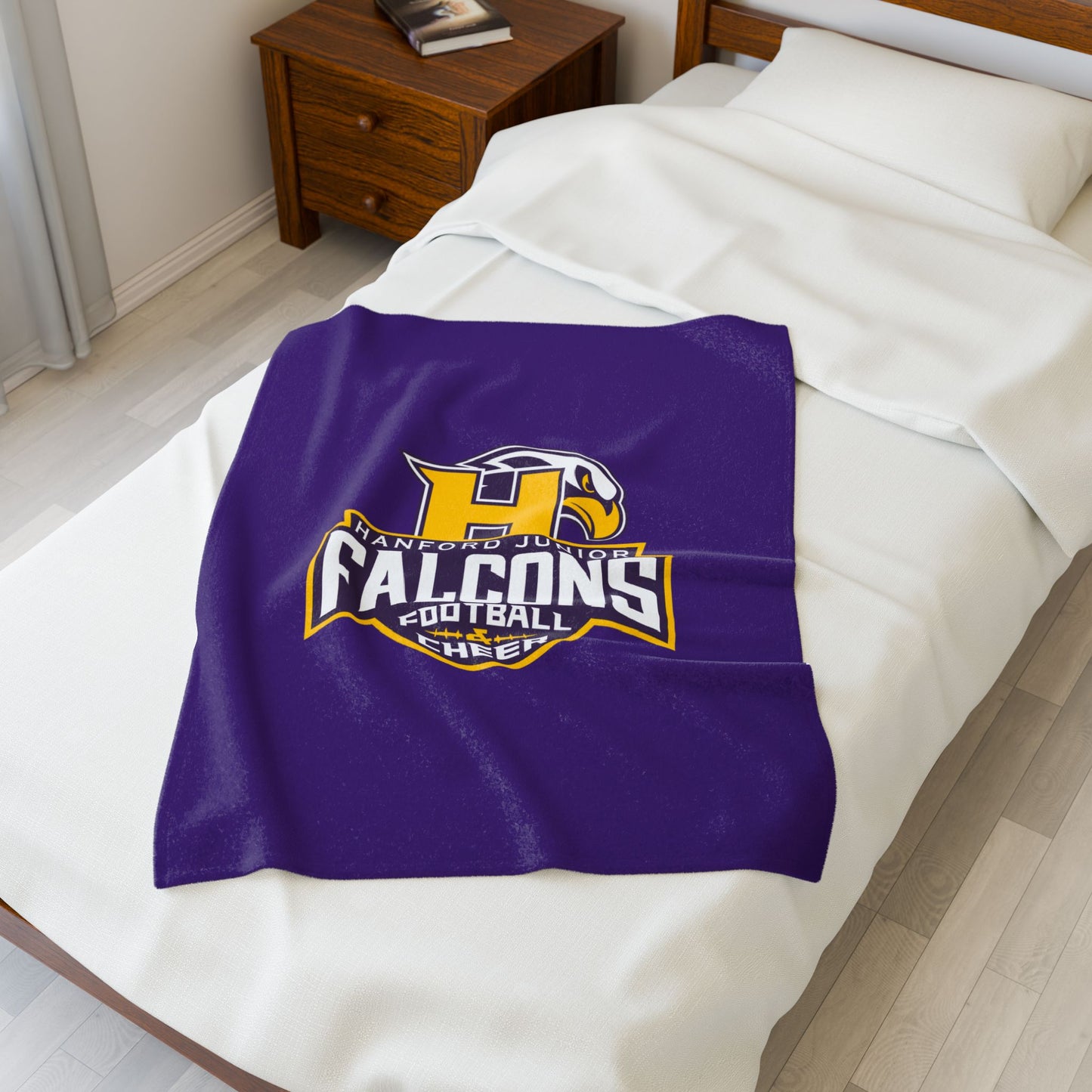 Hanford Junior Falcons Plush Blanket - Purple
