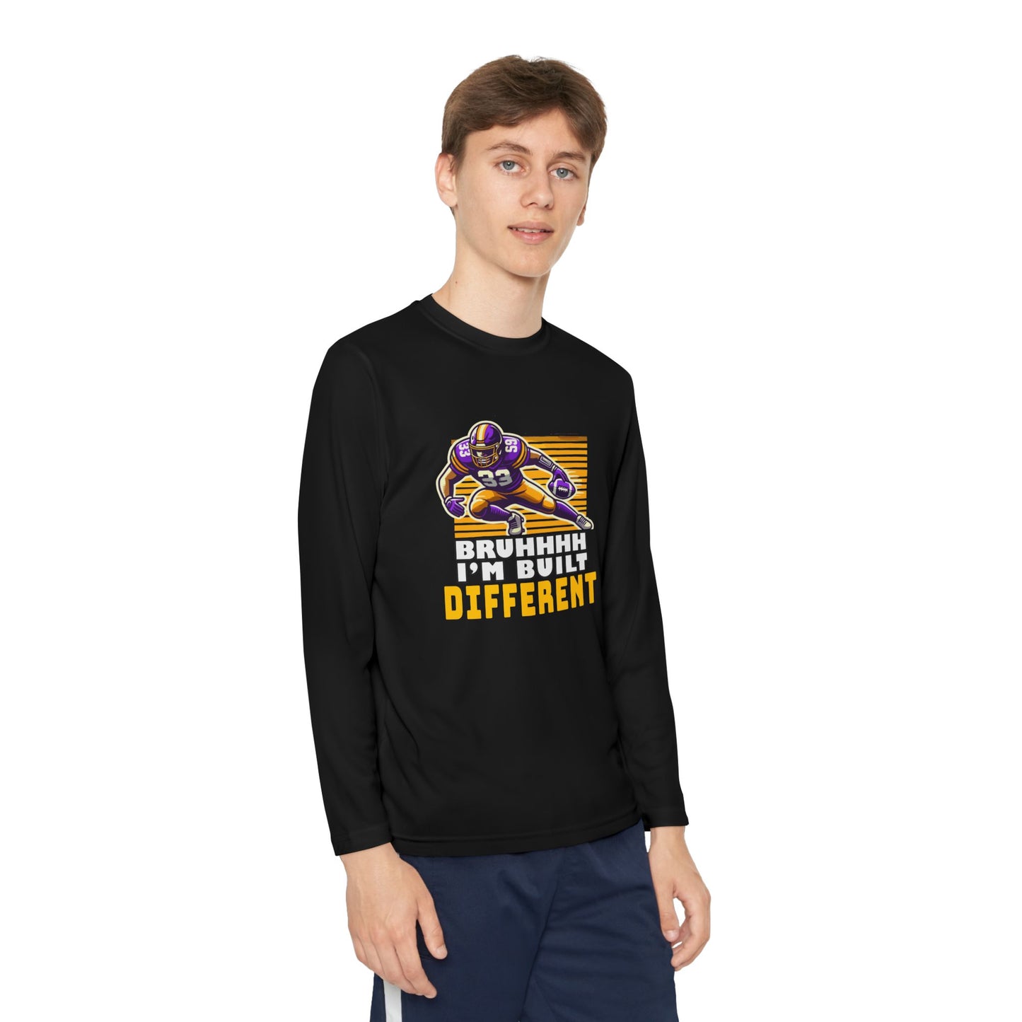 Football - Youth Long Sleeve - 'Bruhhhh I'm Built Different'