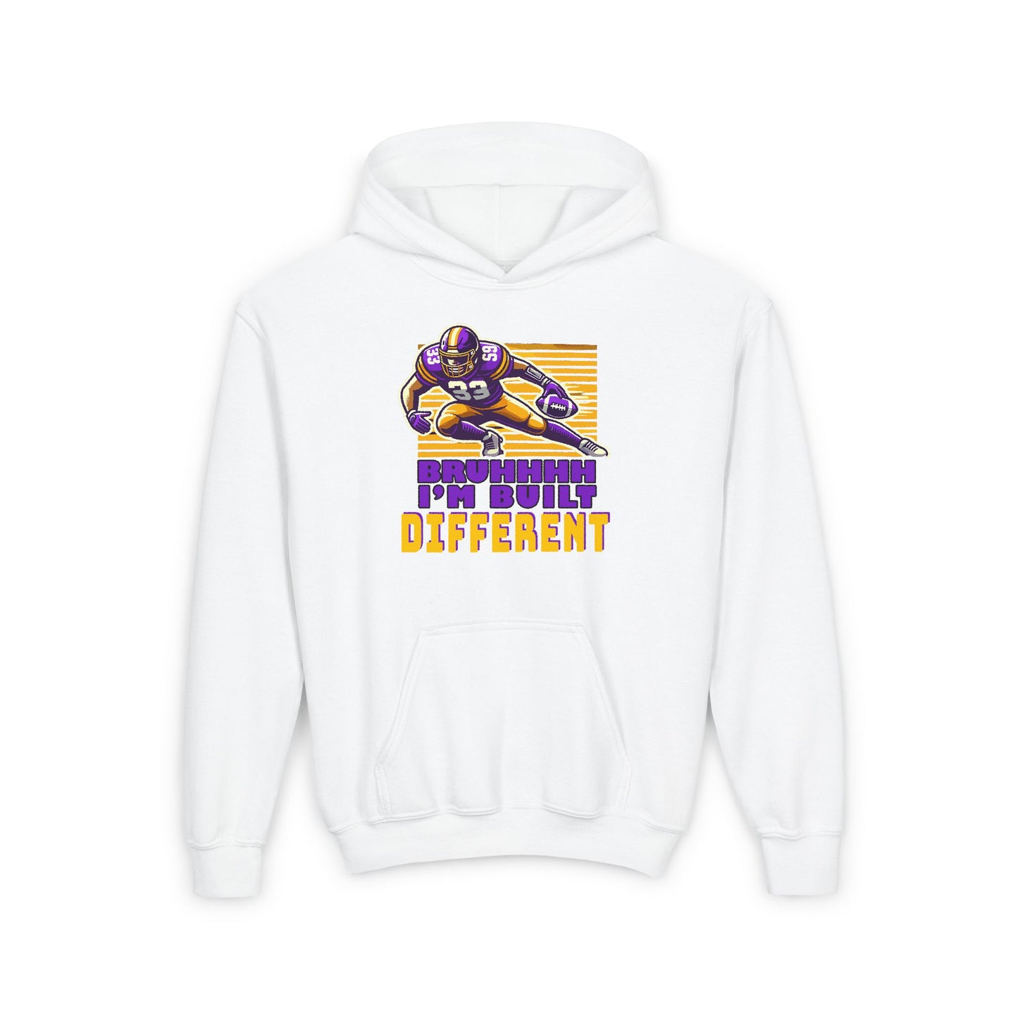 Football - Youth Sweatshirt - 'Bruh I'm Built Different'