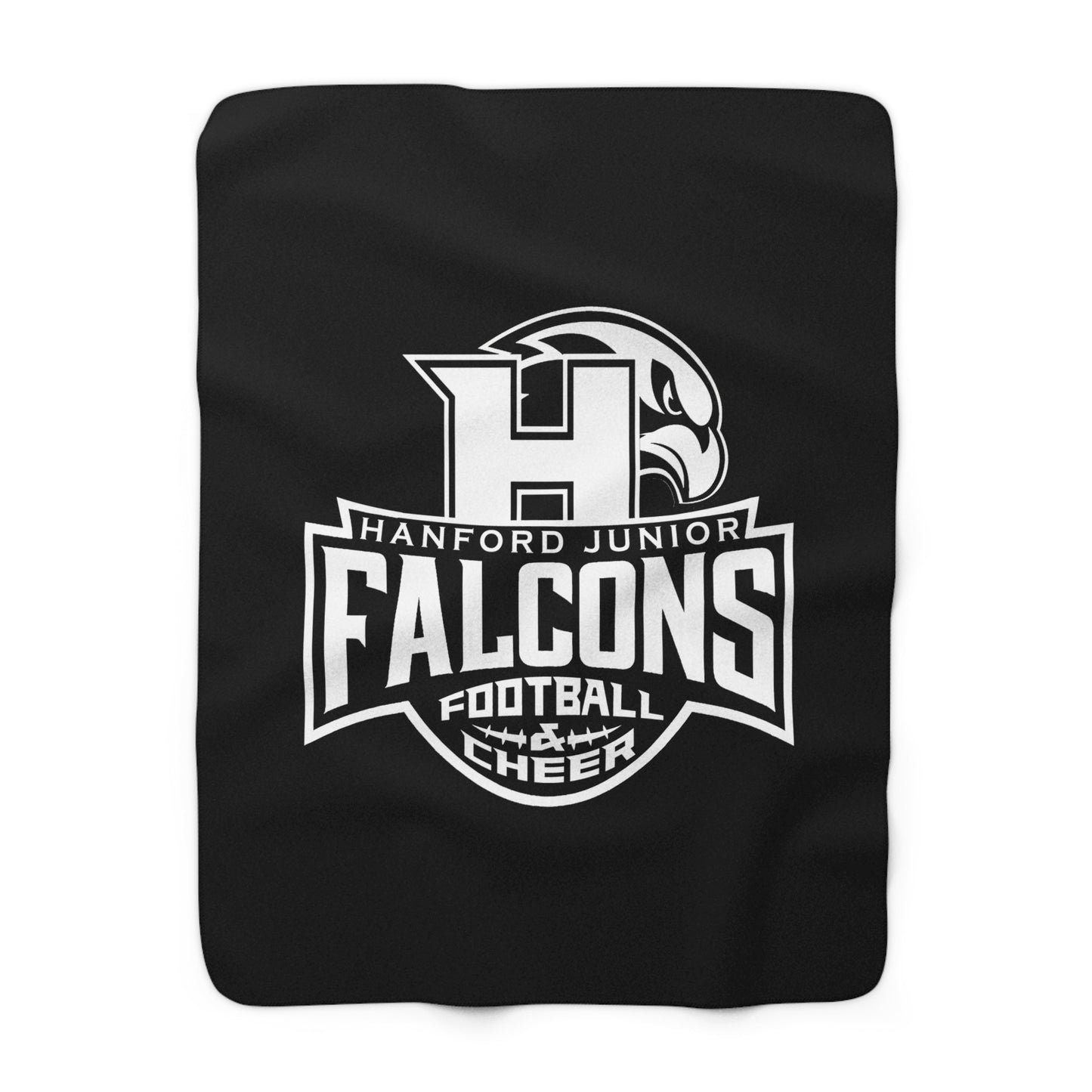 Hanford Junior Falcons Fleece Sherpa Blanket - Black & White