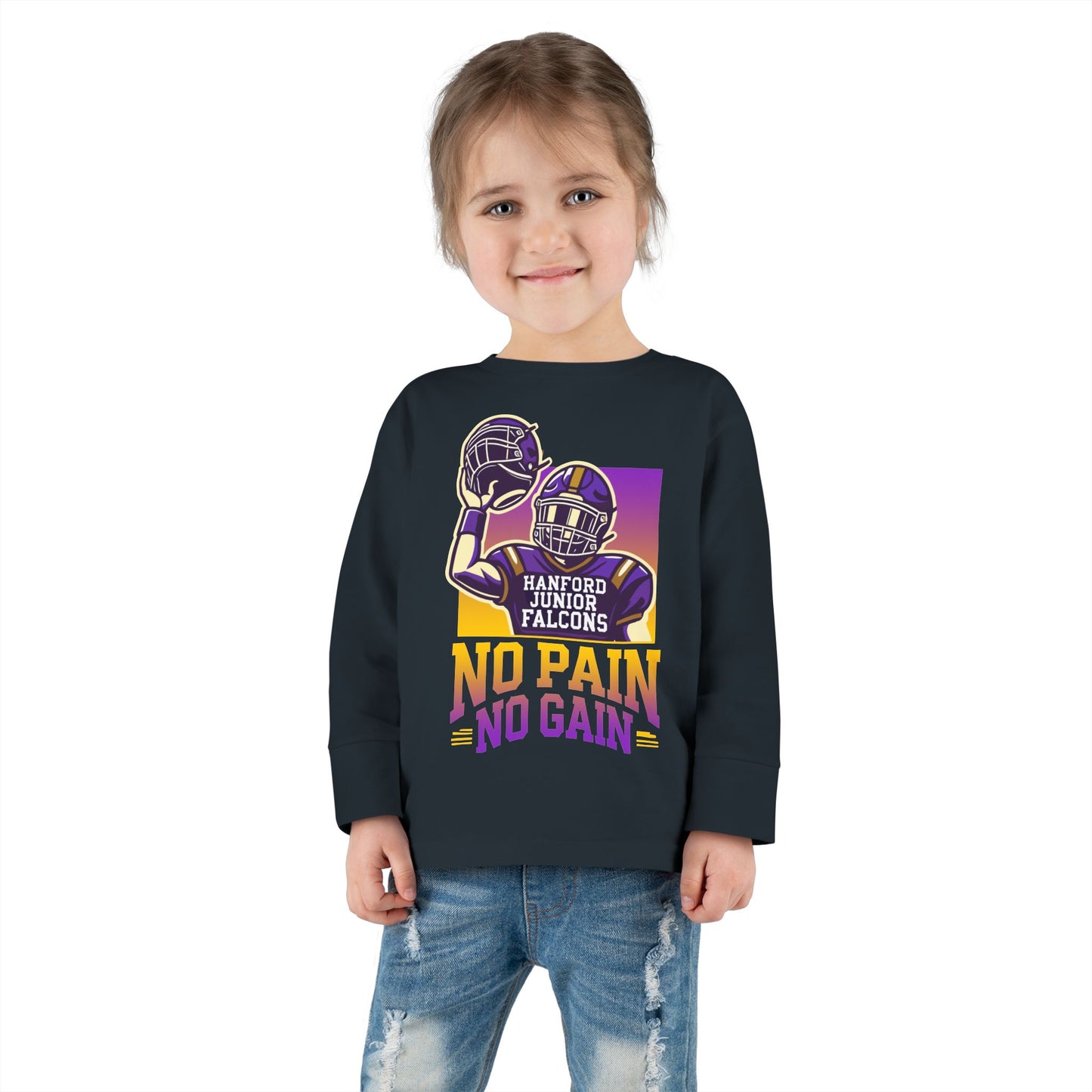 Football - Toddler Long Sleeve - No Pain No Gain