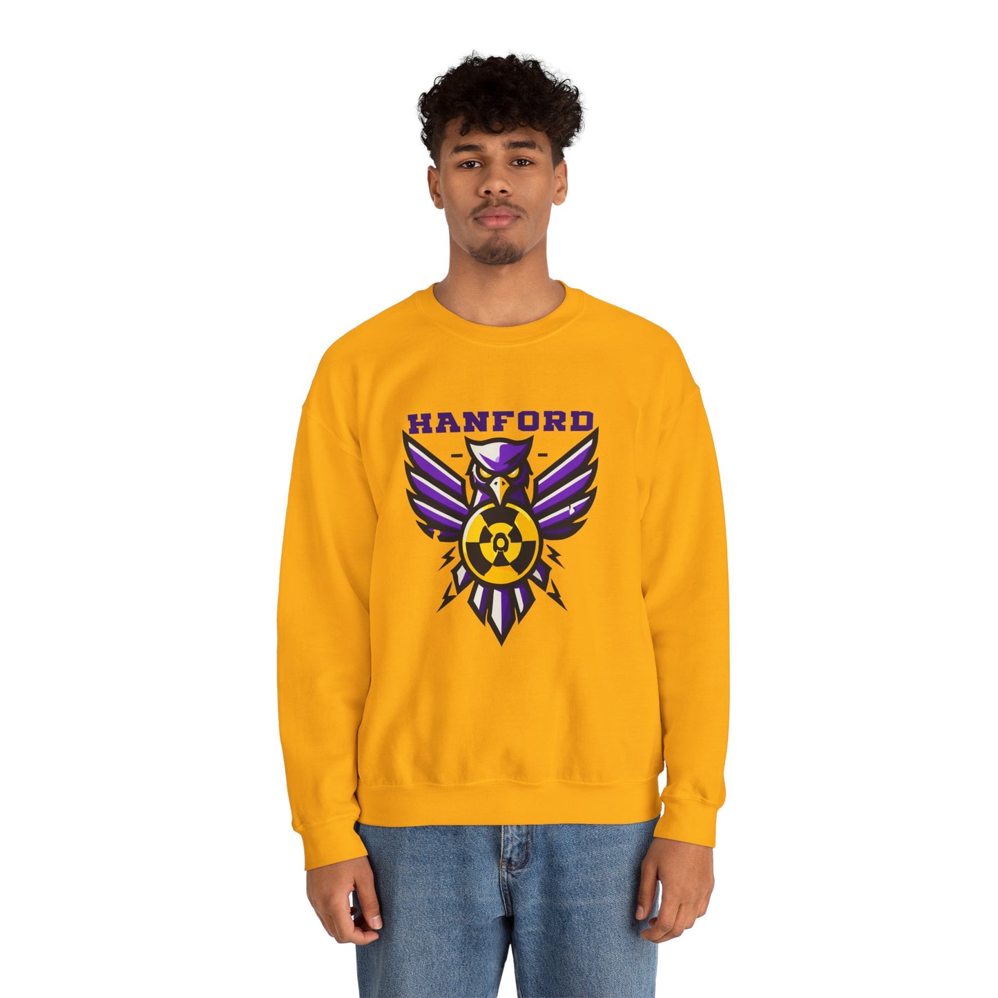 Hanford Junior Falcons Unisex Crewneck Sweatshirt - Atomic Falcon Abstract