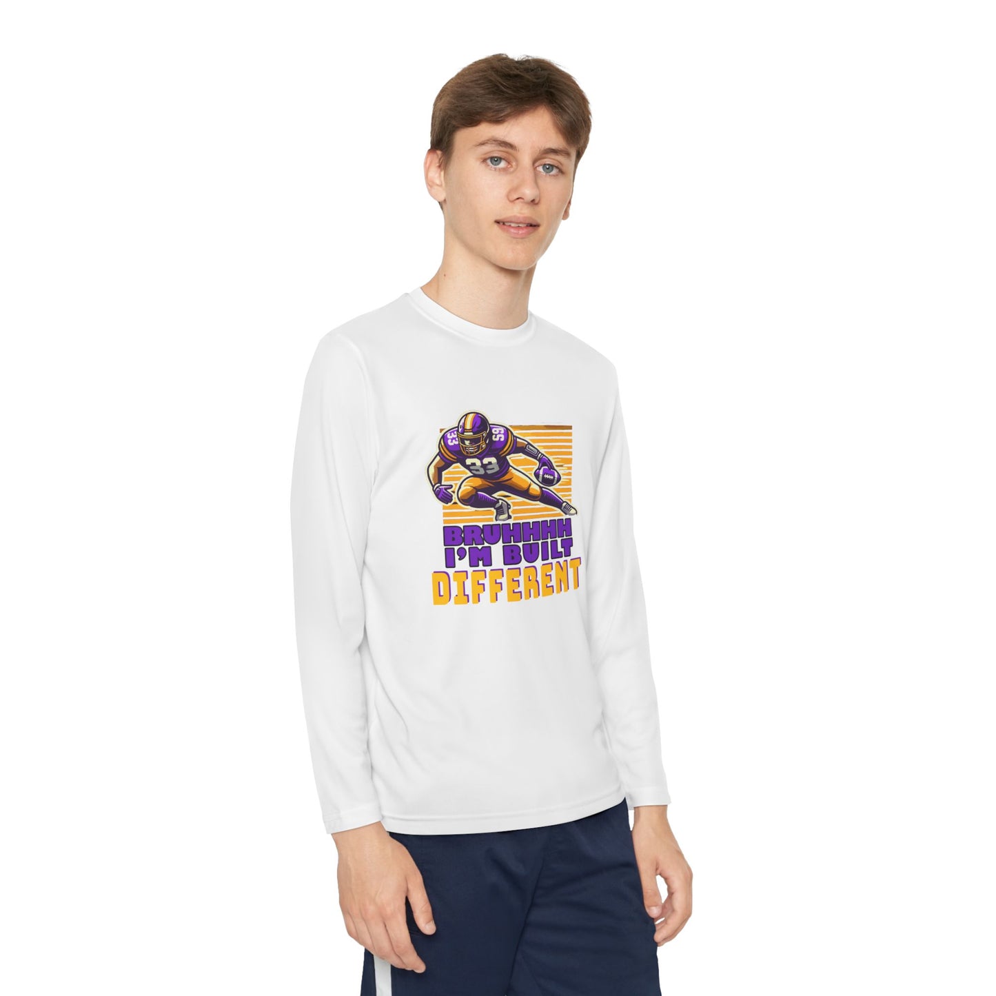 Football - Youth Long Sleeve - 'Bruhhhh I'm Built Different'