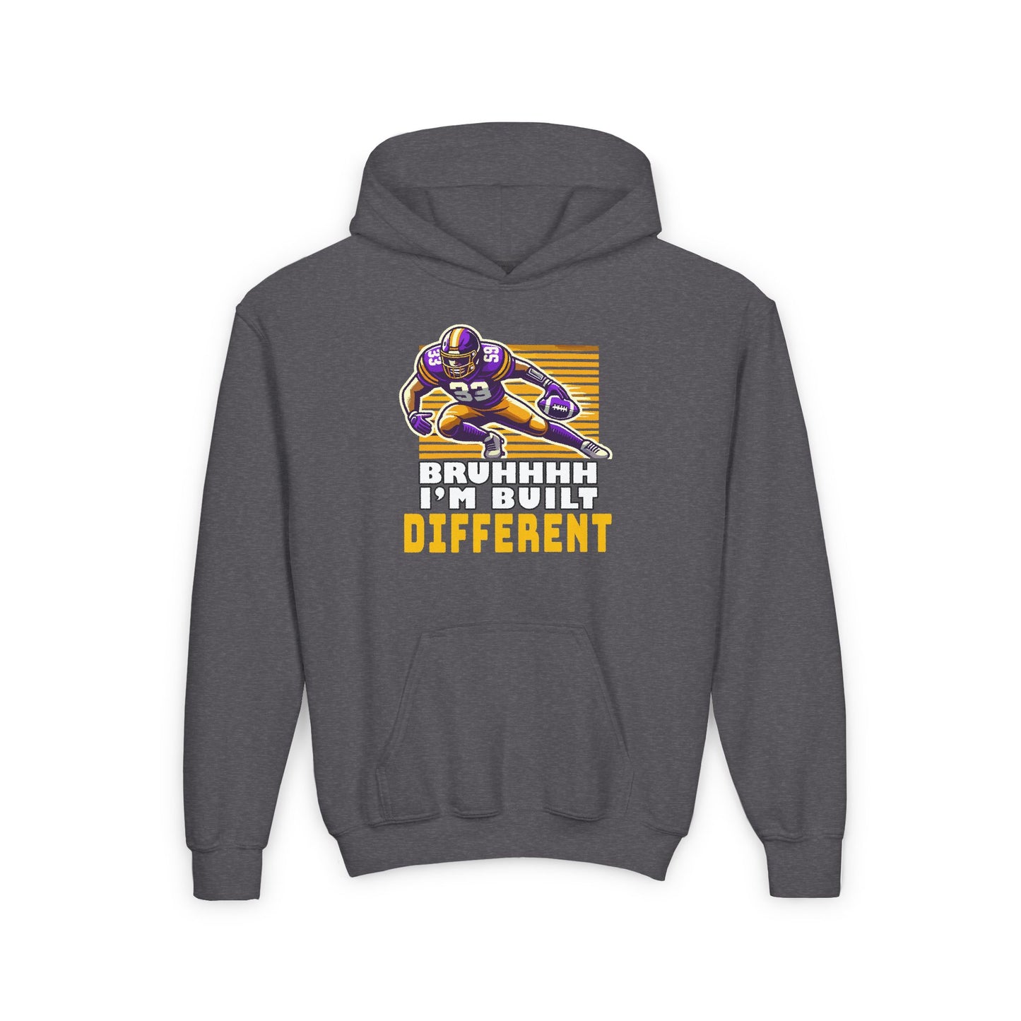 Football - Youth Sweatshirt - 'Bruh I'm Built Different'