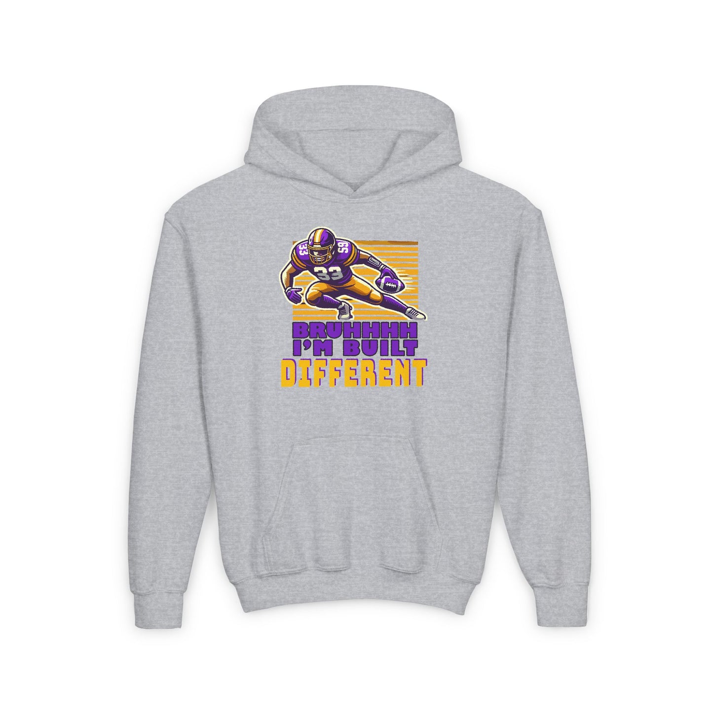 Football - Youth Sweatshirt - 'Bruh I'm Built Different'