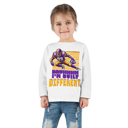 Football - Toddler Long Sleeve - Bruhhhh I'm Built Different