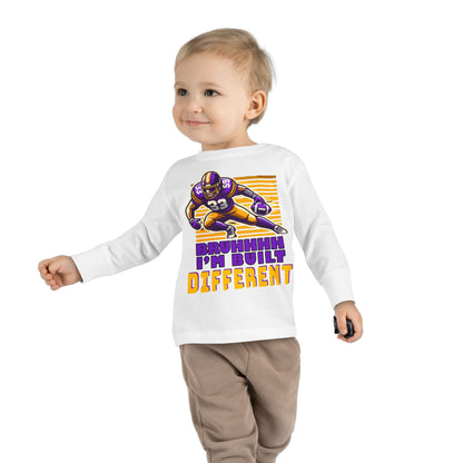 Football - Toddler Long Sleeve - Bruhhhh I'm Built Different