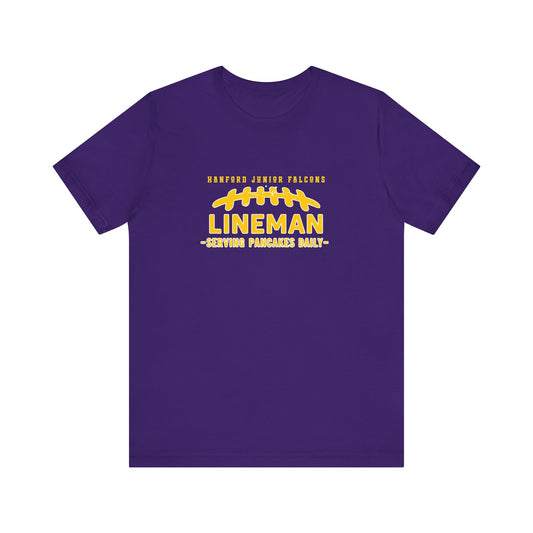 Football - Adult T-Shirt - Lineman Serving Pancakes Daily