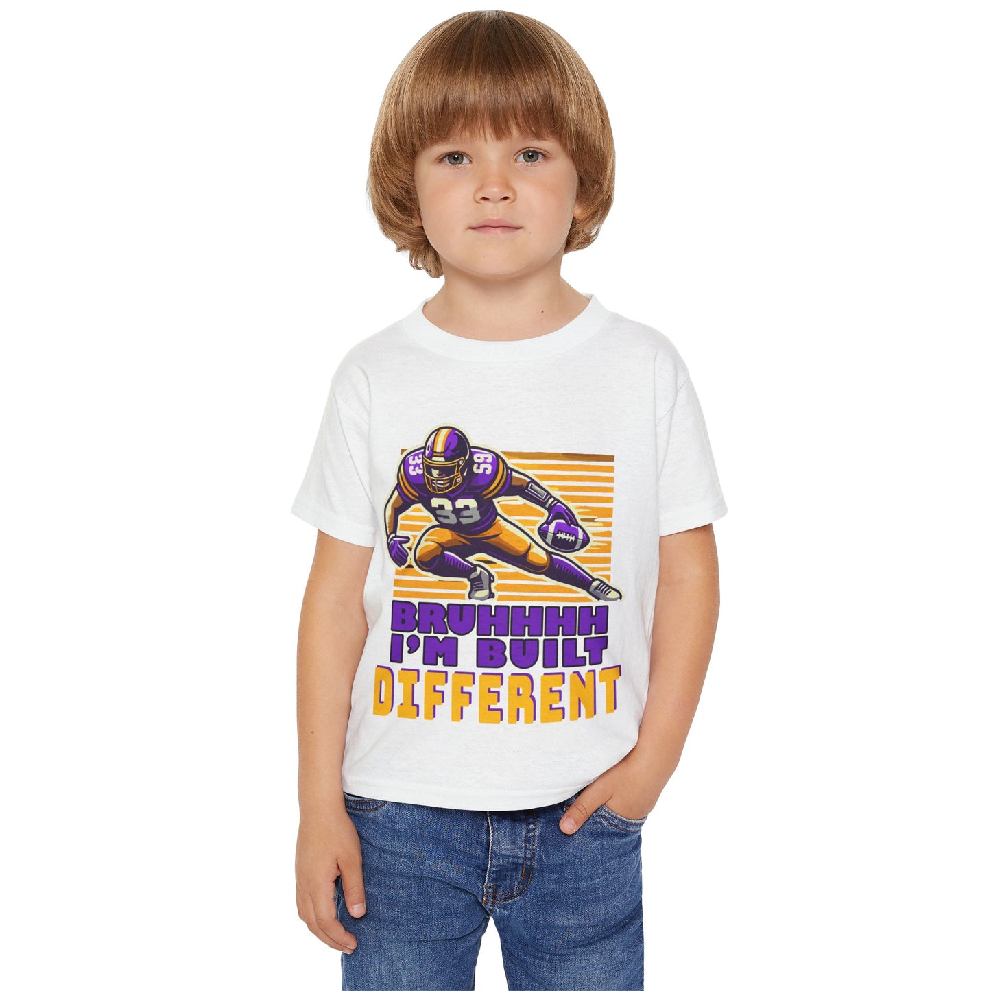 Football - Toddler T-Shirt - Bruhh I'm Built Different