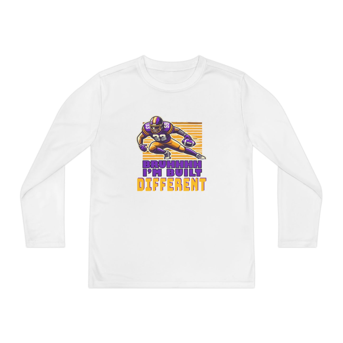 Football - Youth Long Sleeve - 'Bruhhhh I'm Built Different'