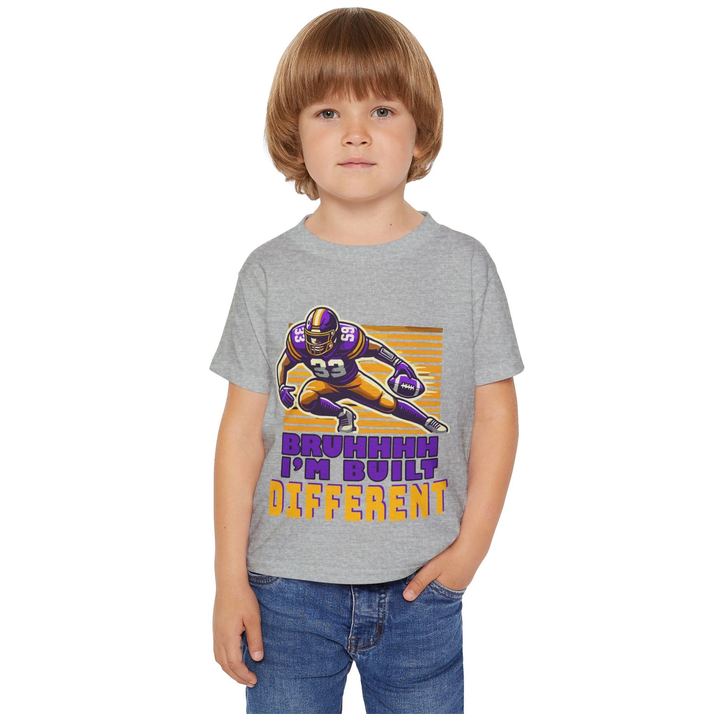 Football - Toddler T-Shirt - Bruhh I'm Built Different