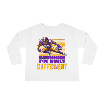 Football - Toddler Long Sleeve - Bruhhhh I'm Built Different