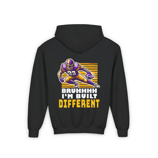 Football - Youth Sweatshirt - 'Bruh I'm Built Different'