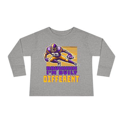 Football - Toddler Long Sleeve - Bruhhhh I'm Built Different